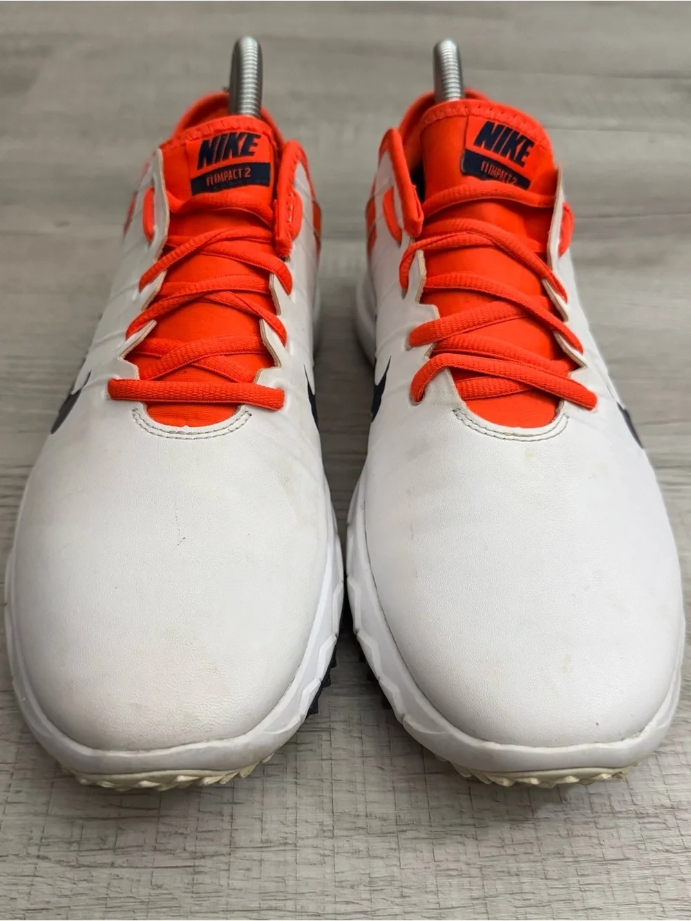 Nike FI Impact 2 Women's Golf Shoes 776093-102 Size 9 White Orange/Red Leather - Picture 6 of 13